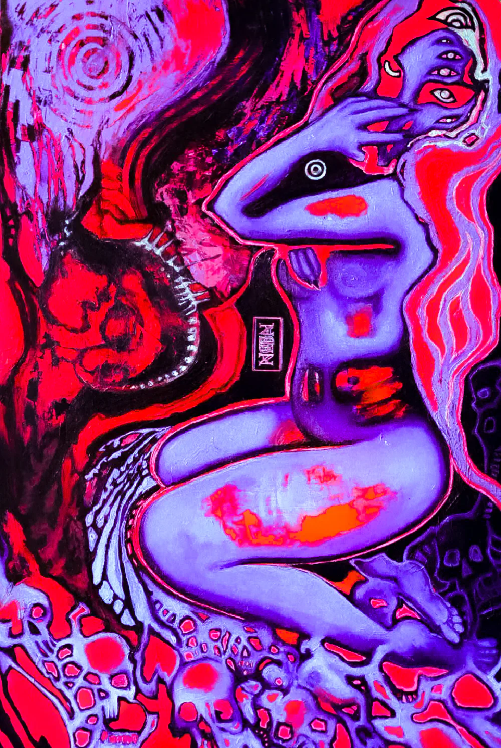 Circle of life — mixed media on wood