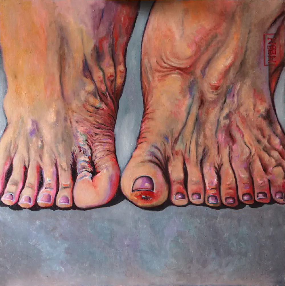 Cursed AI — oil on wood