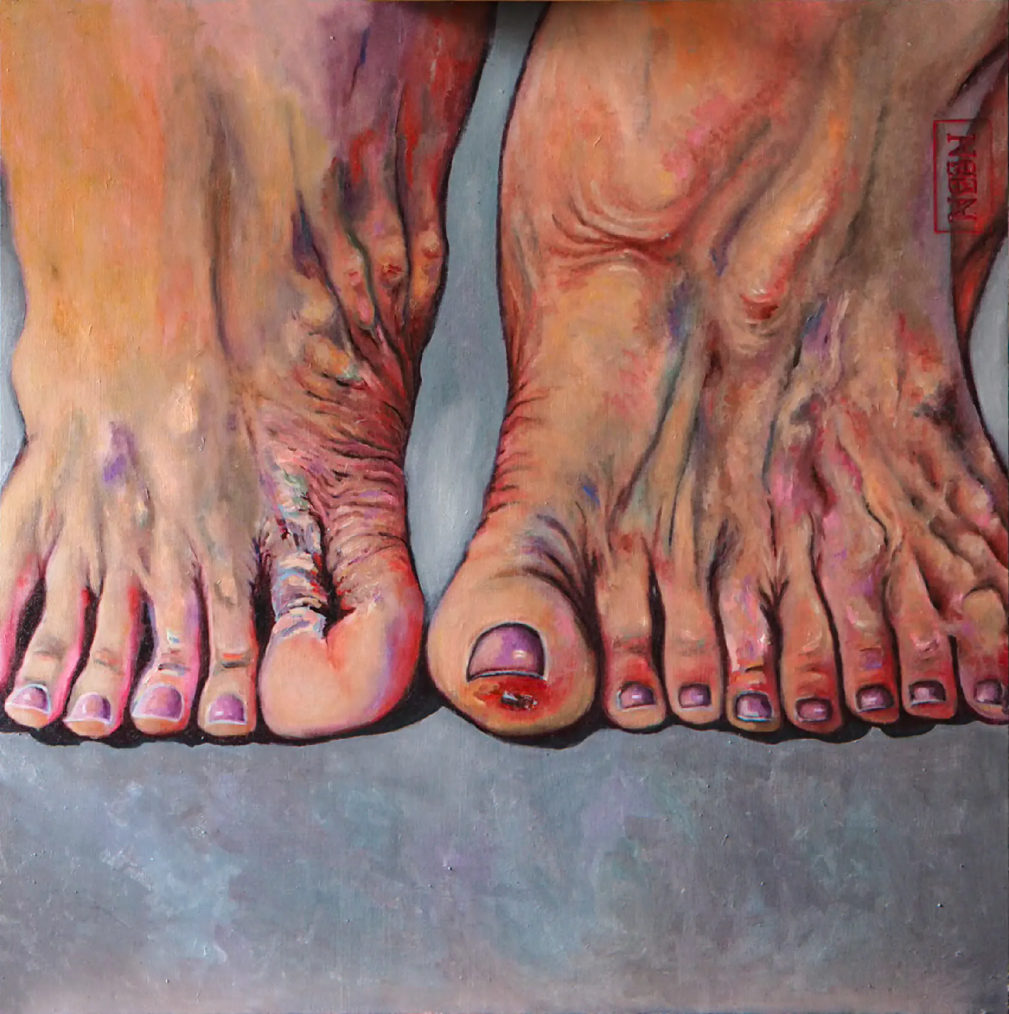 Cursed AI — oil on wood