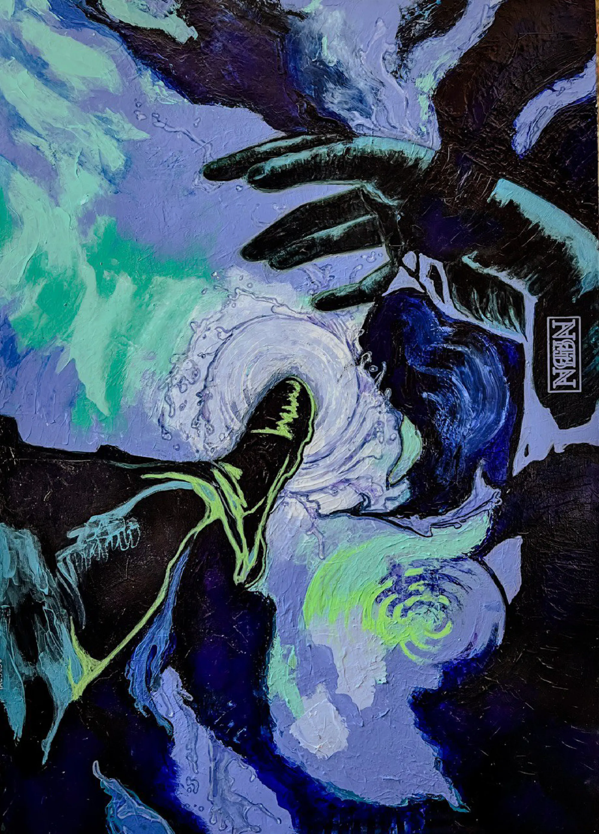 Dive — acrylic on wood