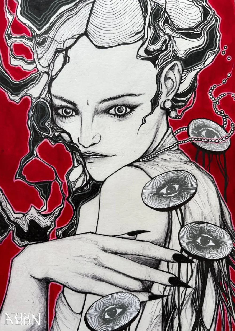 Her — mixed media on paper