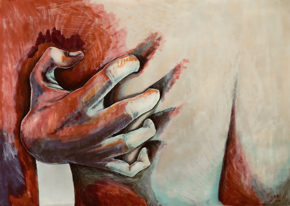 hunger — mixed media on paper