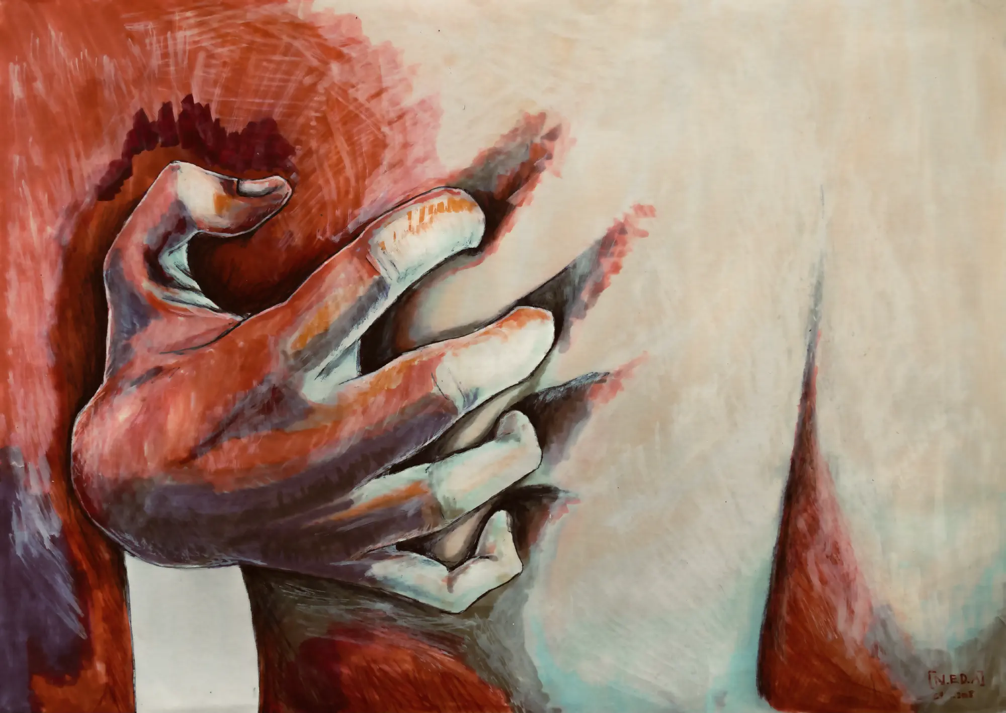 hunger — mixed media on paper