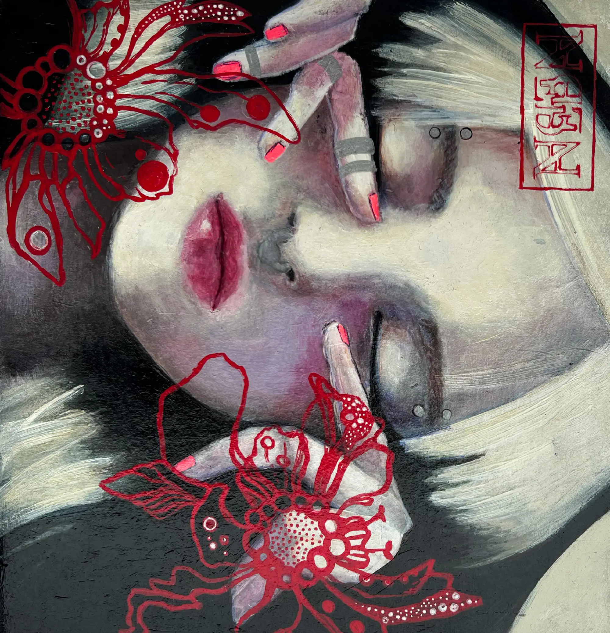 idoru — mixed media on cardbord