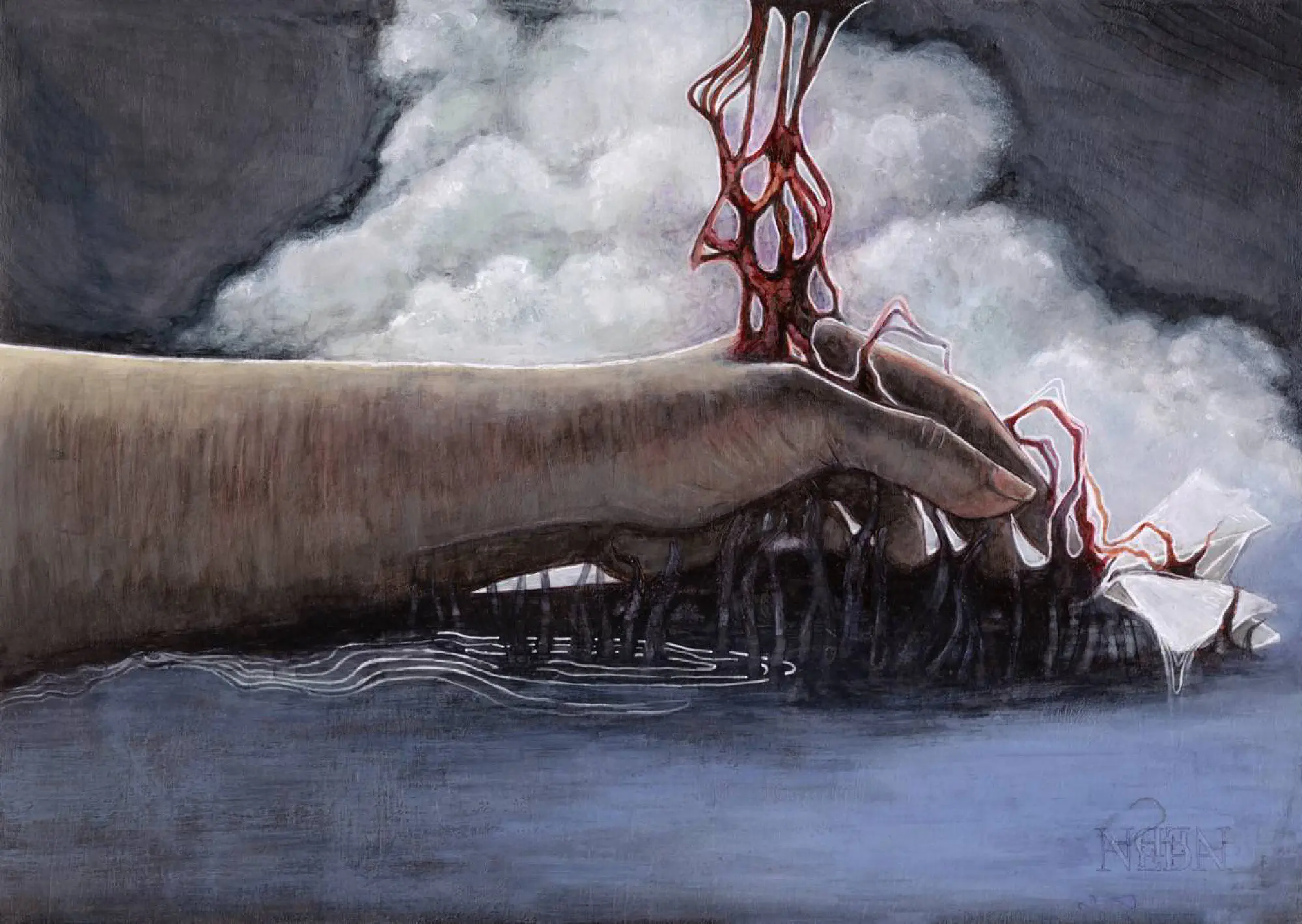 Love letter to the dead — mixed media on paper