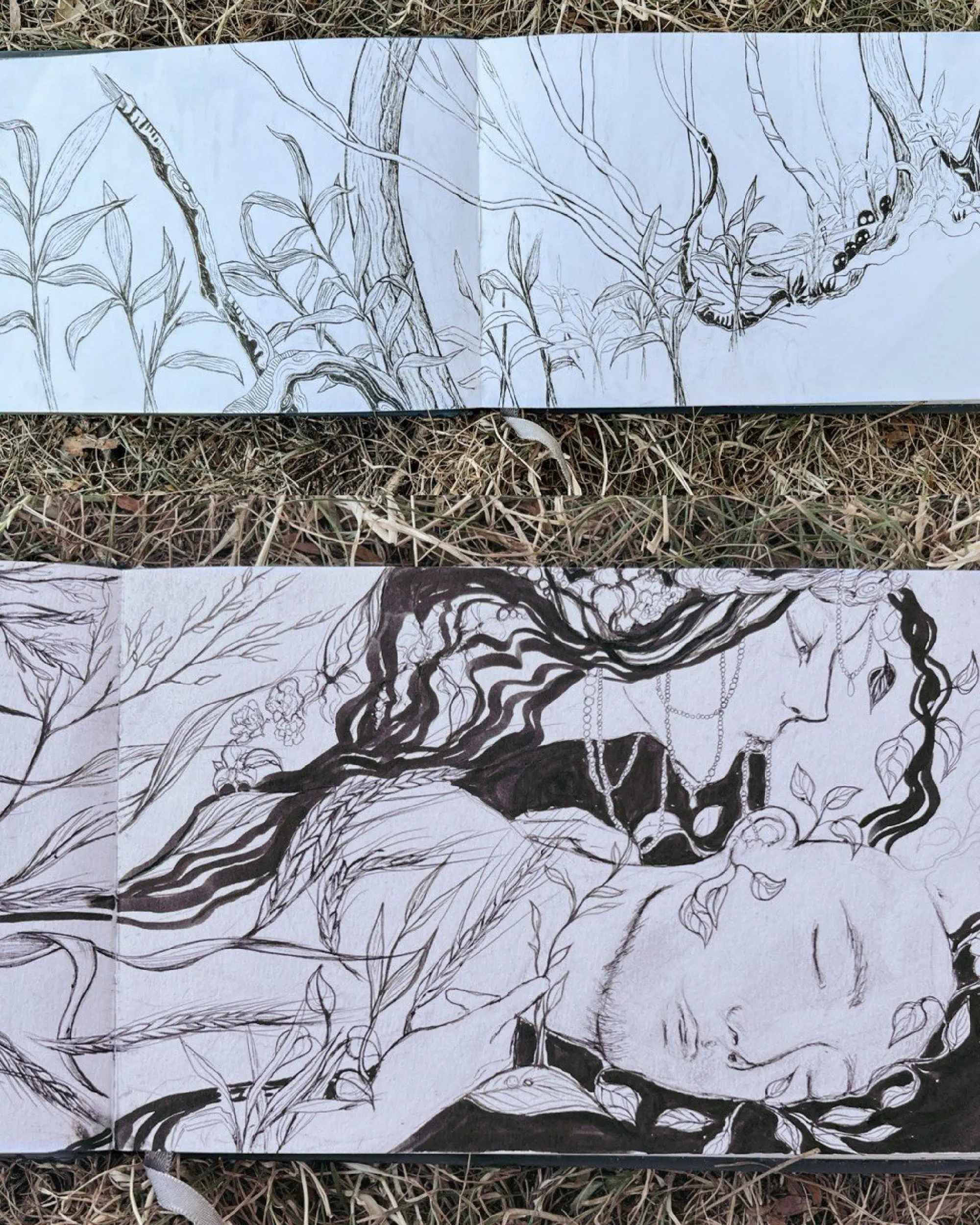 Nature dreams — fineliner and ink on paper