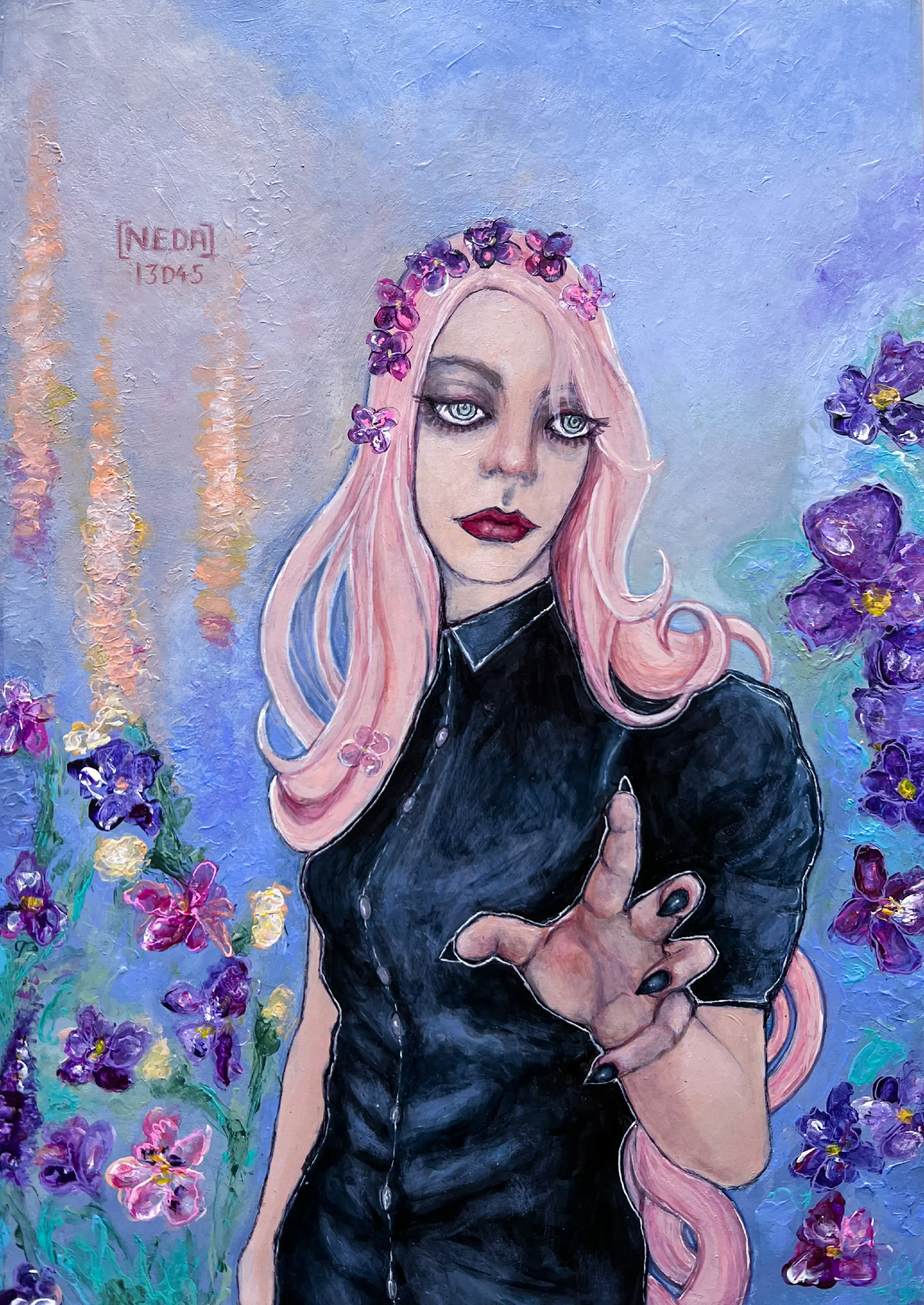 Plastic Blue — mixed media on paper
