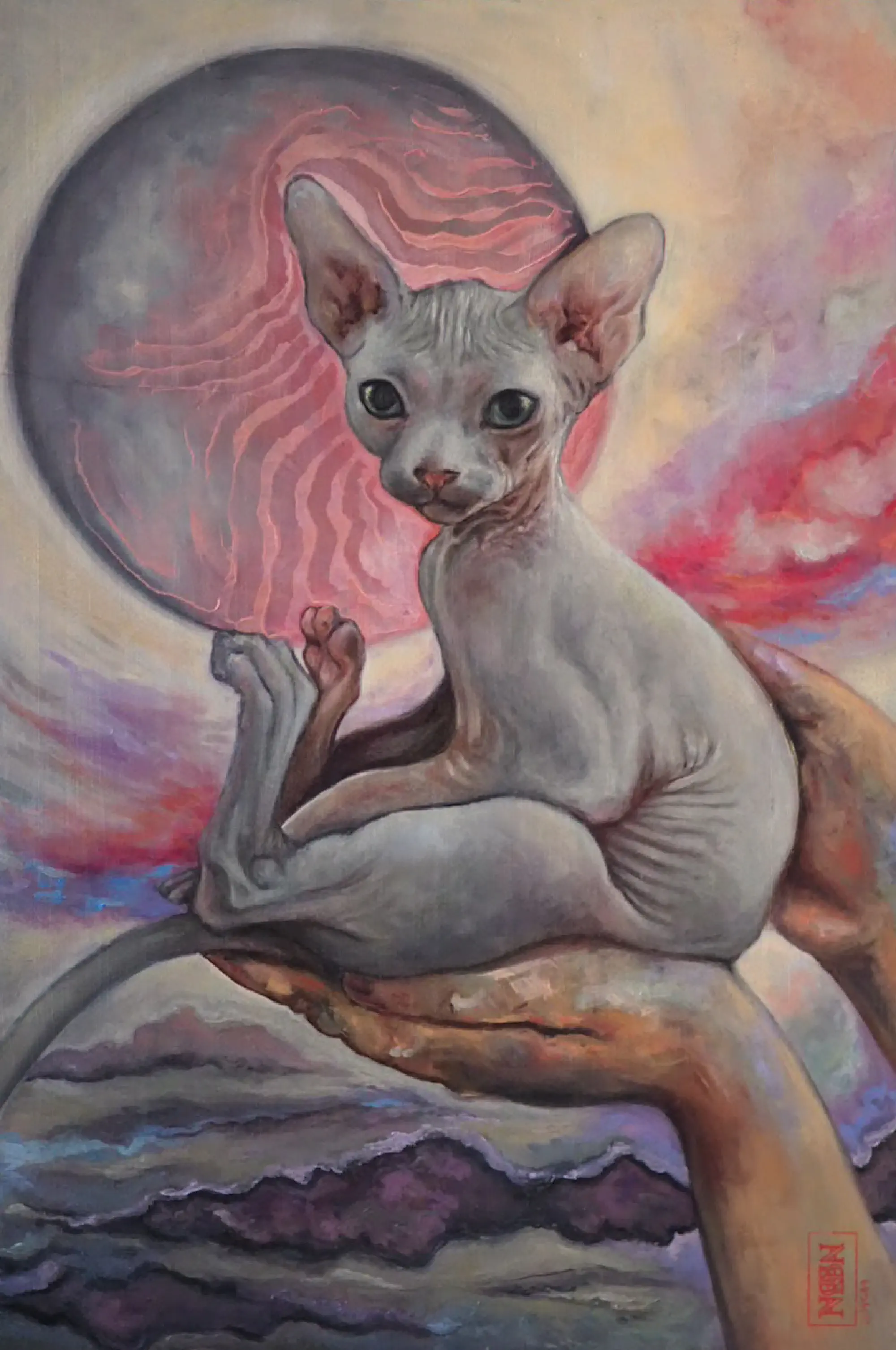 sphynx — oil on wood