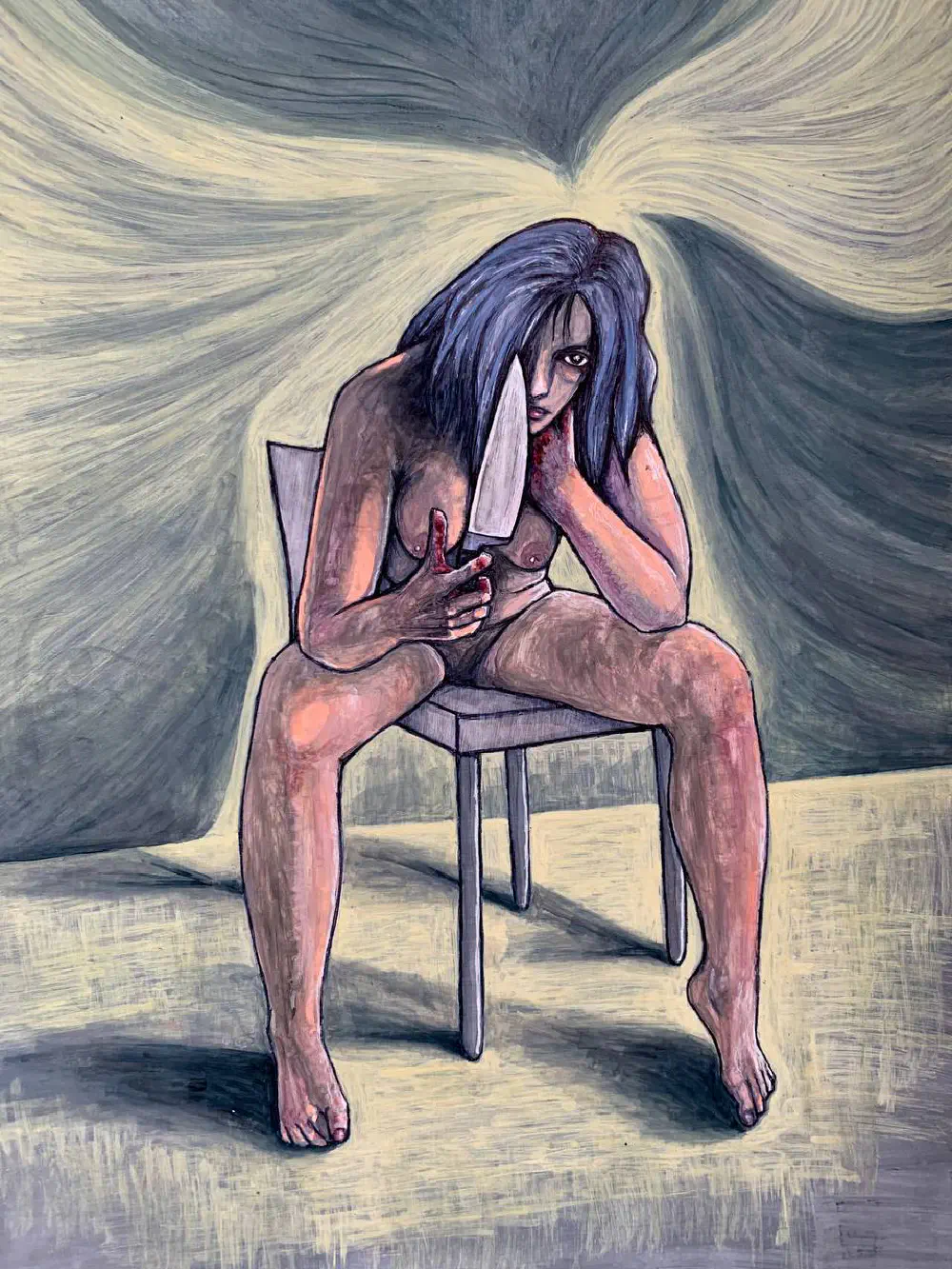 What now — mixed media on paper